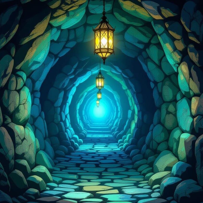 Mackintosh Lanterns Light Cave Labyrinth