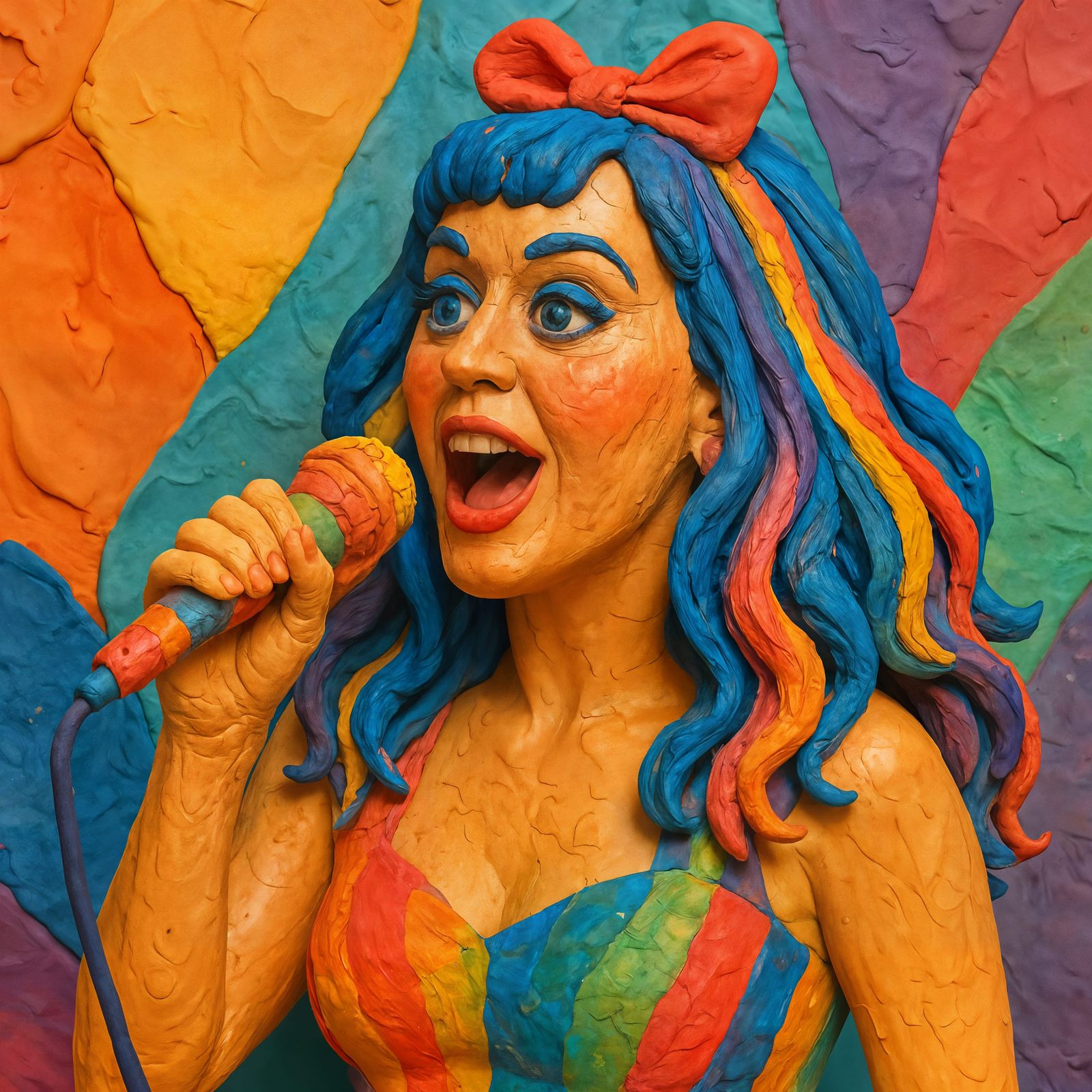Colorful Clay Katy Perry CGI Portrait