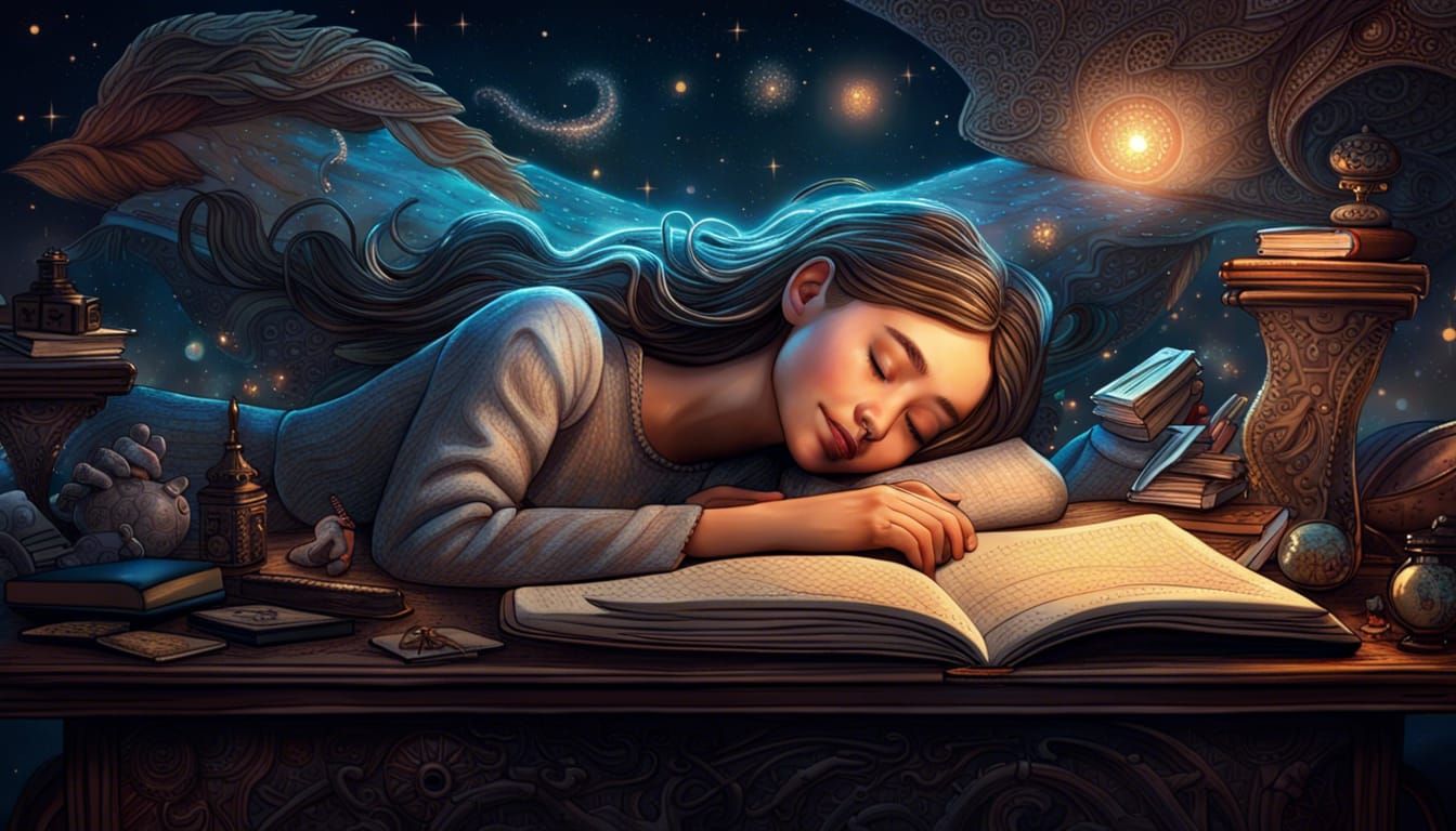 Dreamscape: Girl Asleep with Visions