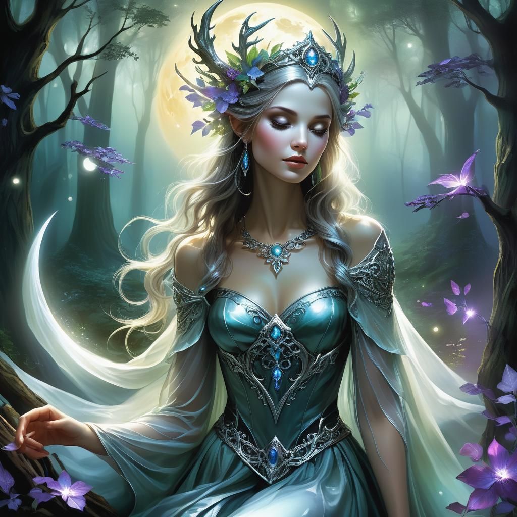 Fae Queen in Enchanted Forest Glade