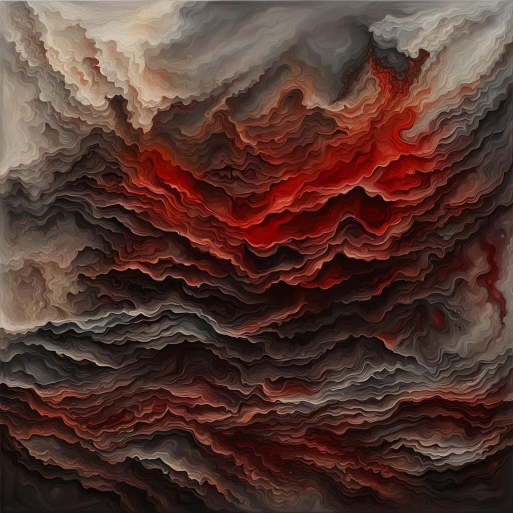 Dramatic Fire Reflection as Impasto Painting