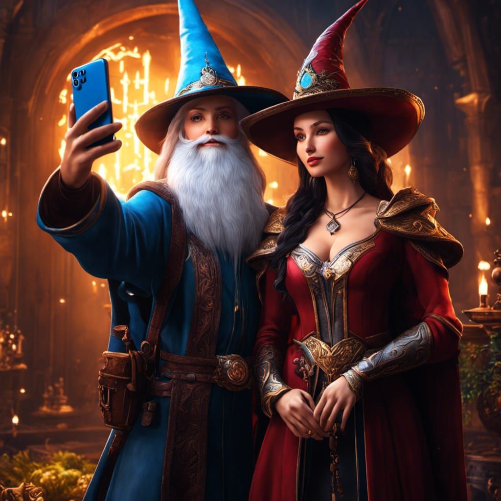 Wizard and Woman Take a Selfie