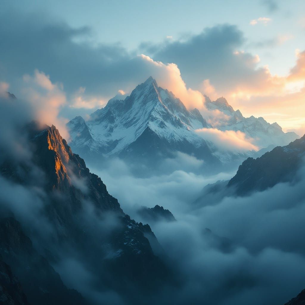 Epic Sunrise Majesty on Misty Mountains