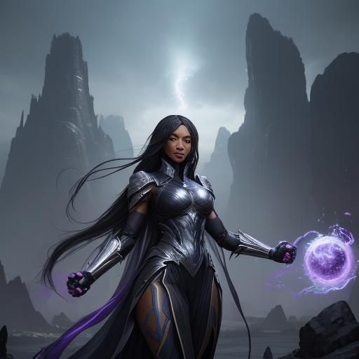 Black Superhero Movie Poster with Silver Magic