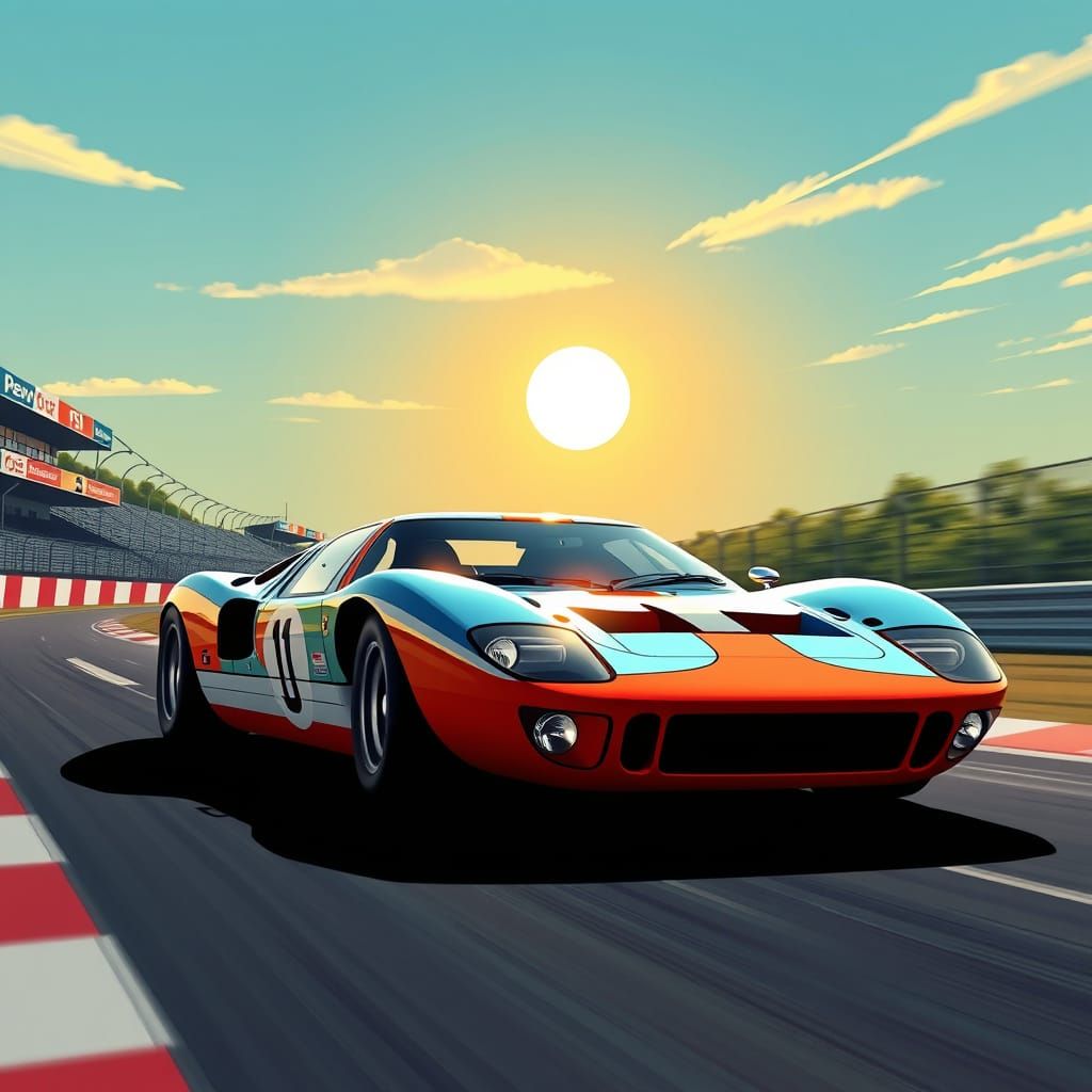 Ford GT40 Speedster in Neon-Lit Racer Style