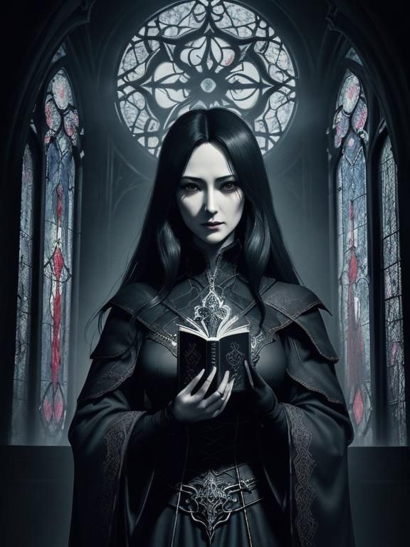 Alucard and Grimoire of Souls in Gothic Art Style