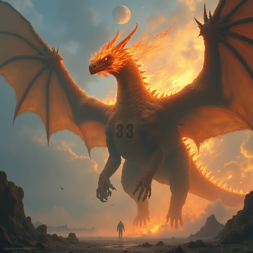 Apocalyptic Sky Dragon Unleashes Fury on a Burning Planet