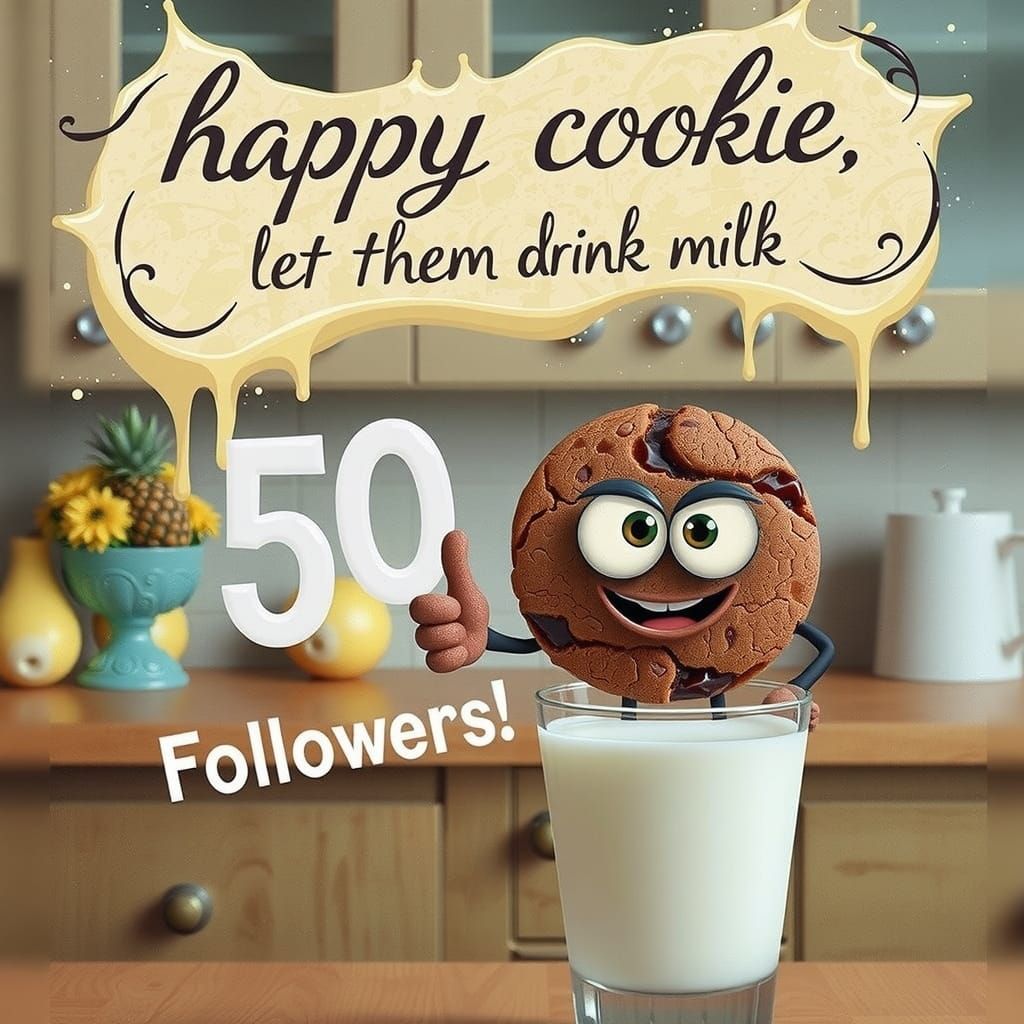 Happy Cookie: Milk Splash in Cozy Kitchen