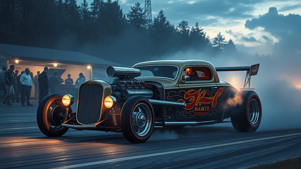 Ethereal Fantasy Hot Rod in Kinkade Style