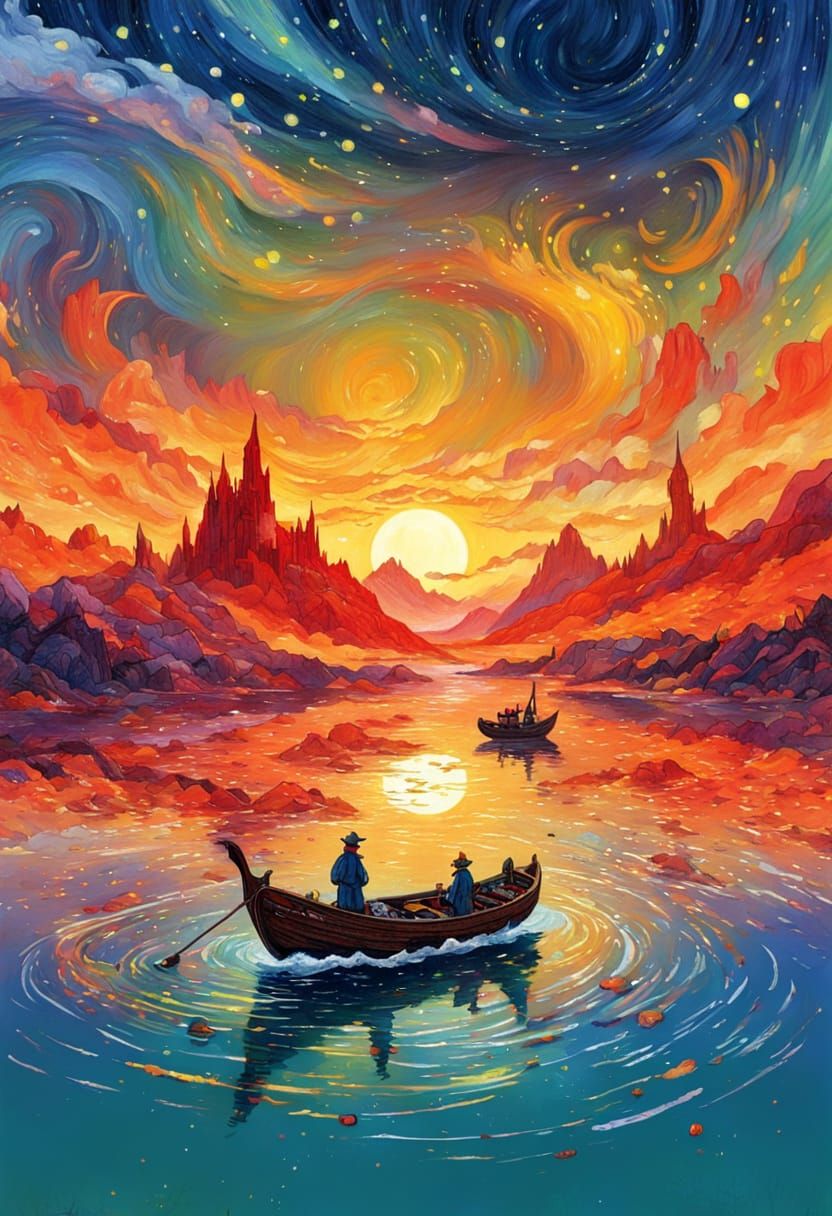 Whimsical Sci-Fi Fairytale Illustration in Studio Ghibli Sty...