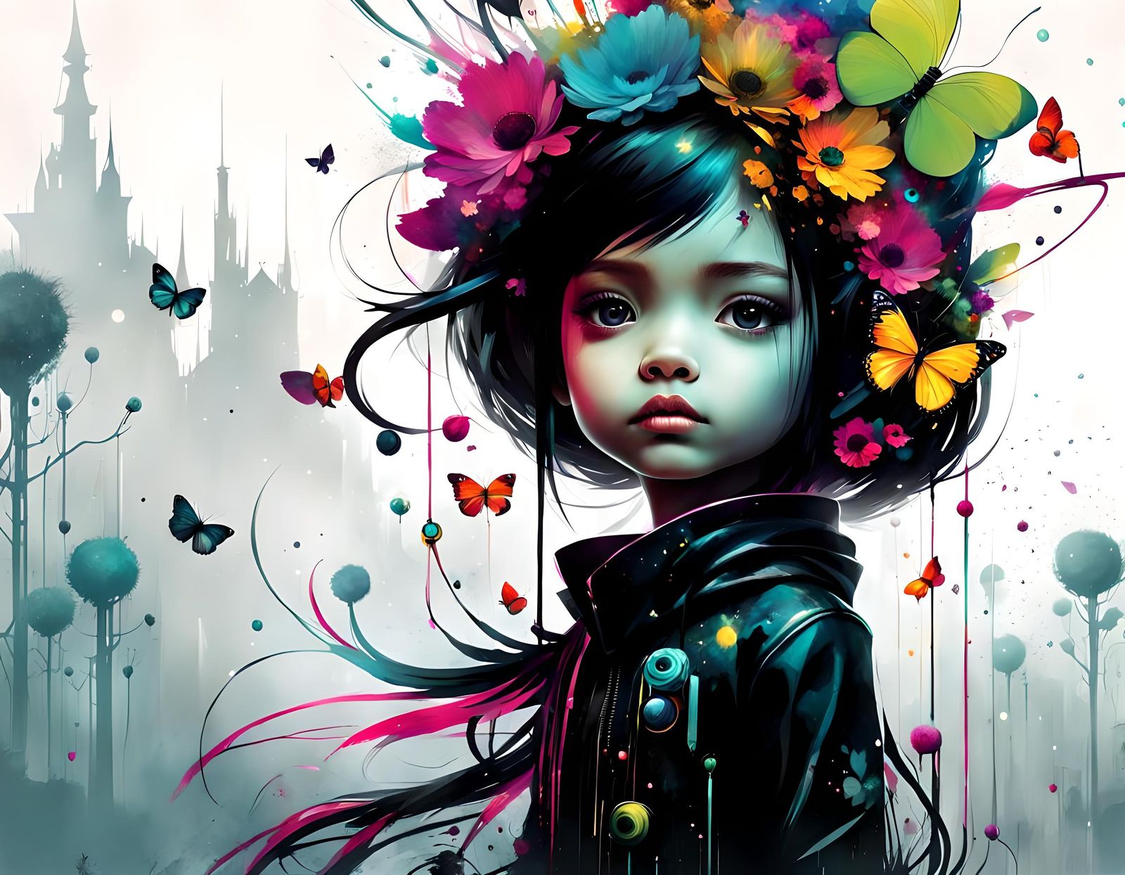 Whimsical Japanese Child Illustration in Kinetic Art Style