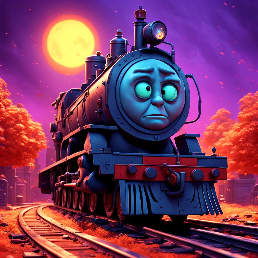 Vibrant 3D Graphic Novel Horror Concept Art