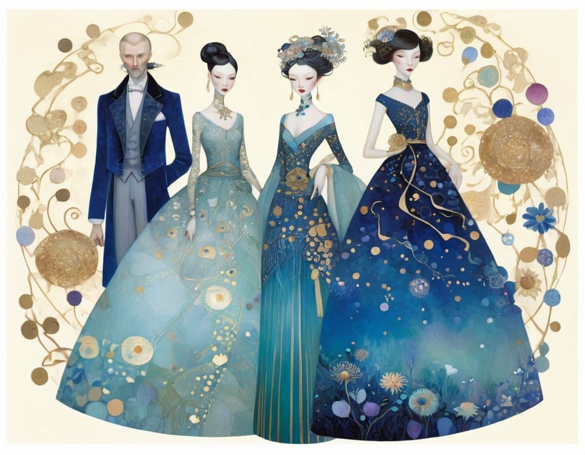 Abstract Portrait in Klimt and Bergsma Style