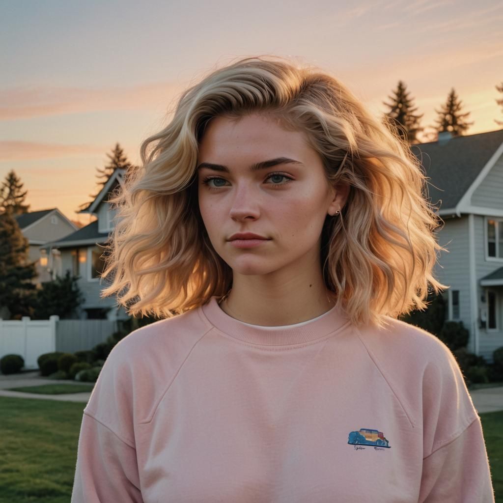 Realistic Portrait of Ingrid in 1980s Style