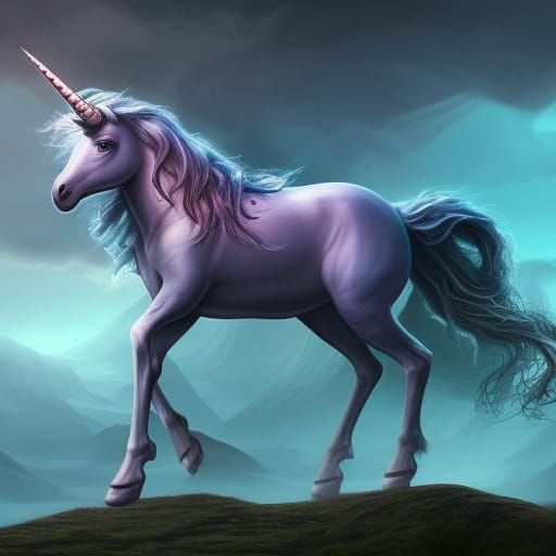 Fantastical Unicorn Matte Painting in Deep Color