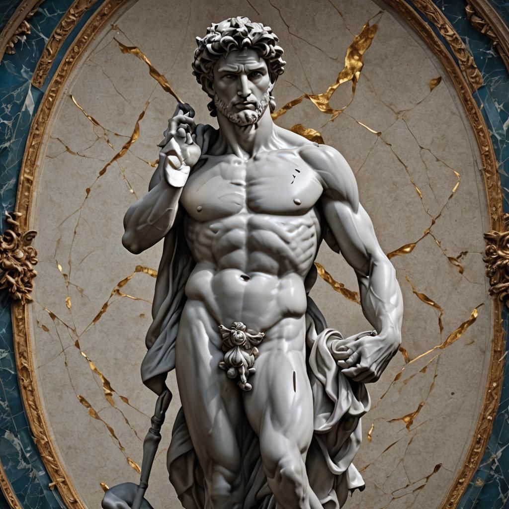 Diamond David Sculpture: Detailed Matte Painting