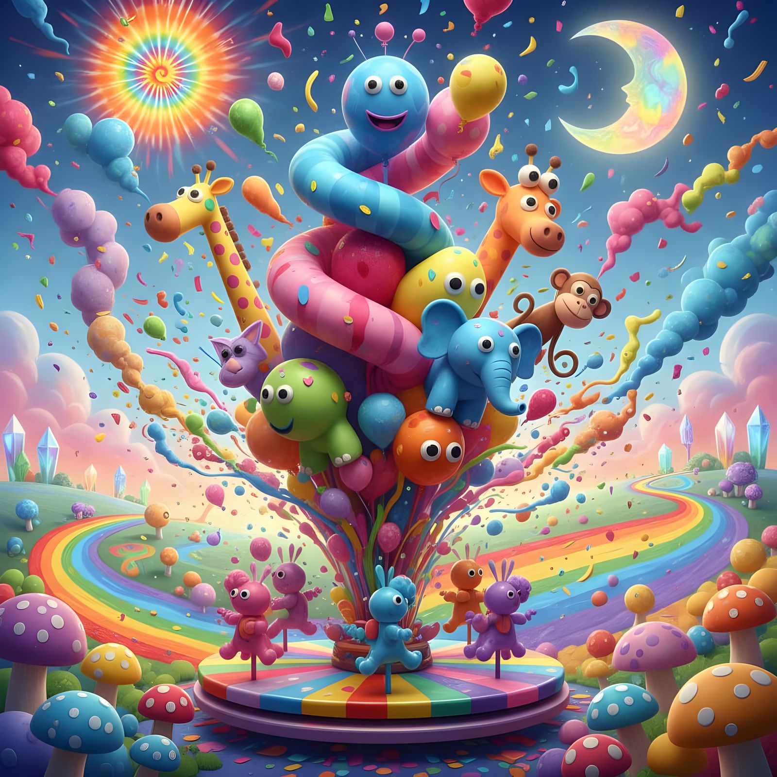 Vibrant & Silly Abstract Creation in Every Color