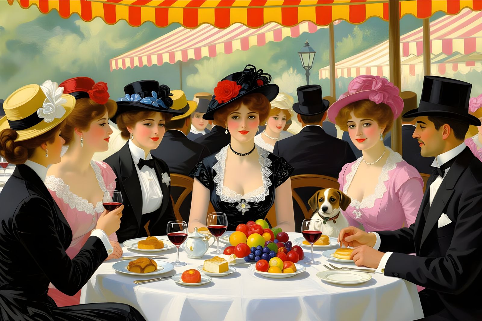 Elegant Boating Party in Impressionist Style