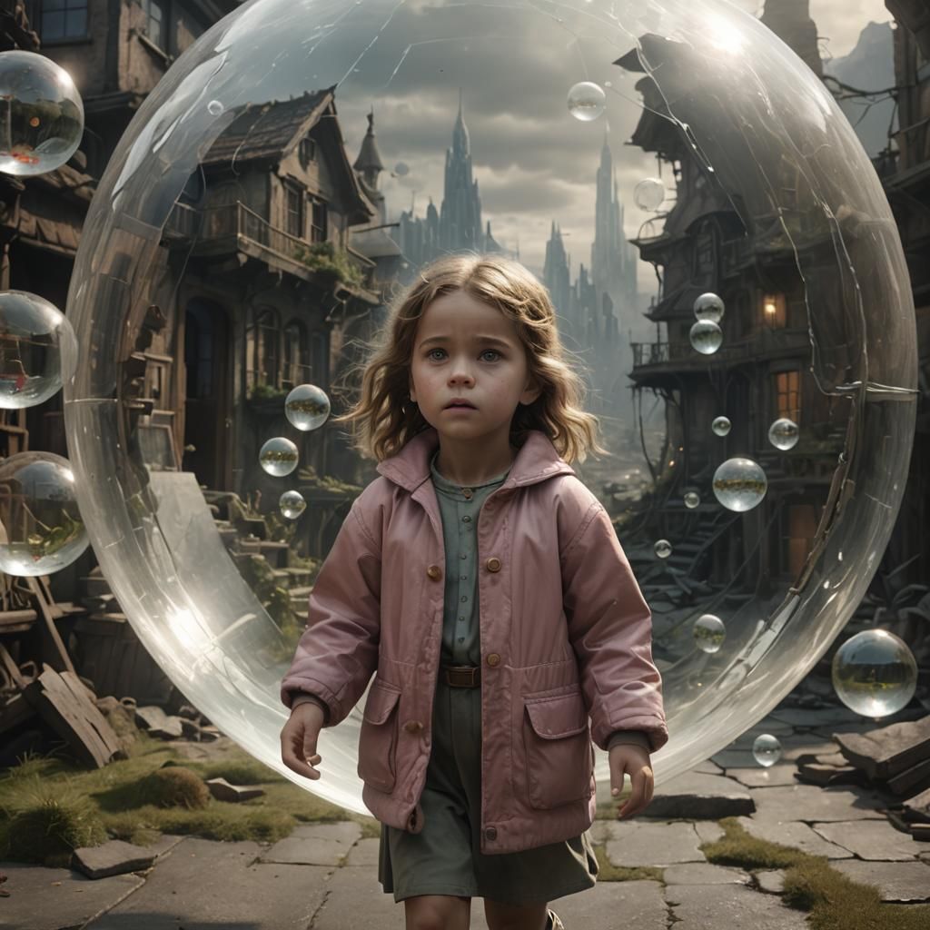 Little Girl in a Glass House: Matte Painting