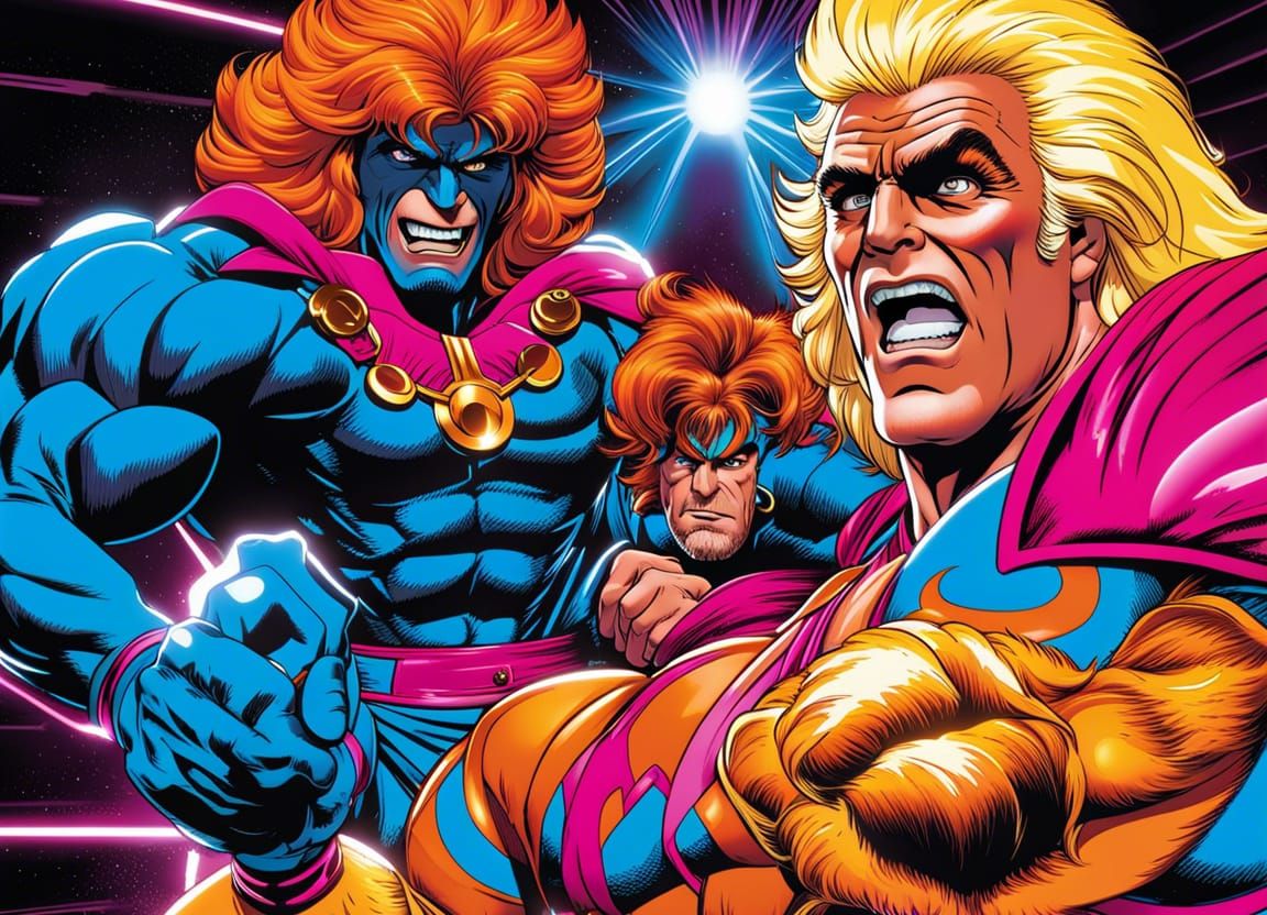 Ric Flair as ThunderCat in 80s Comic Style