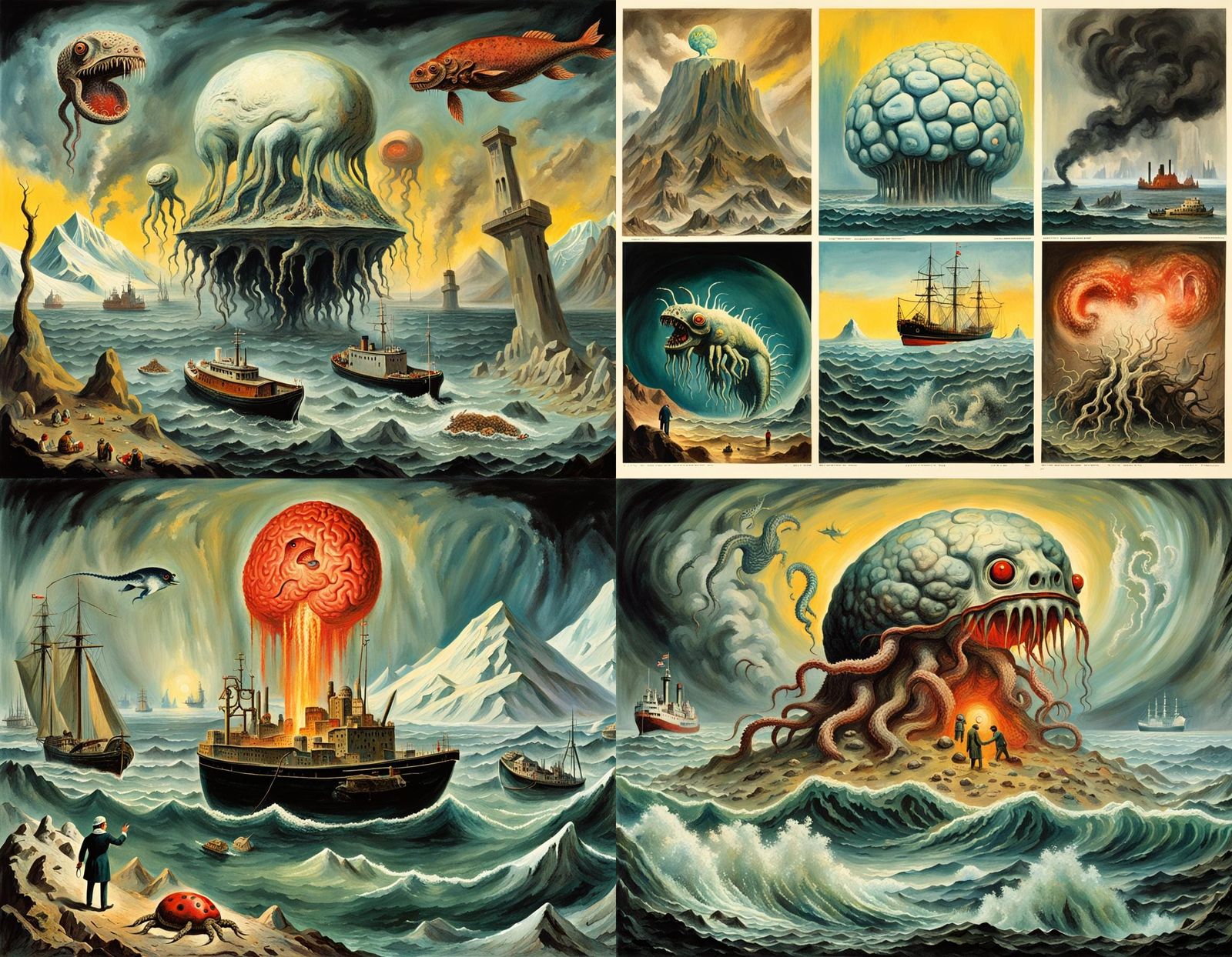 Arctic Lab Sacrifice in Turner and Dali Style