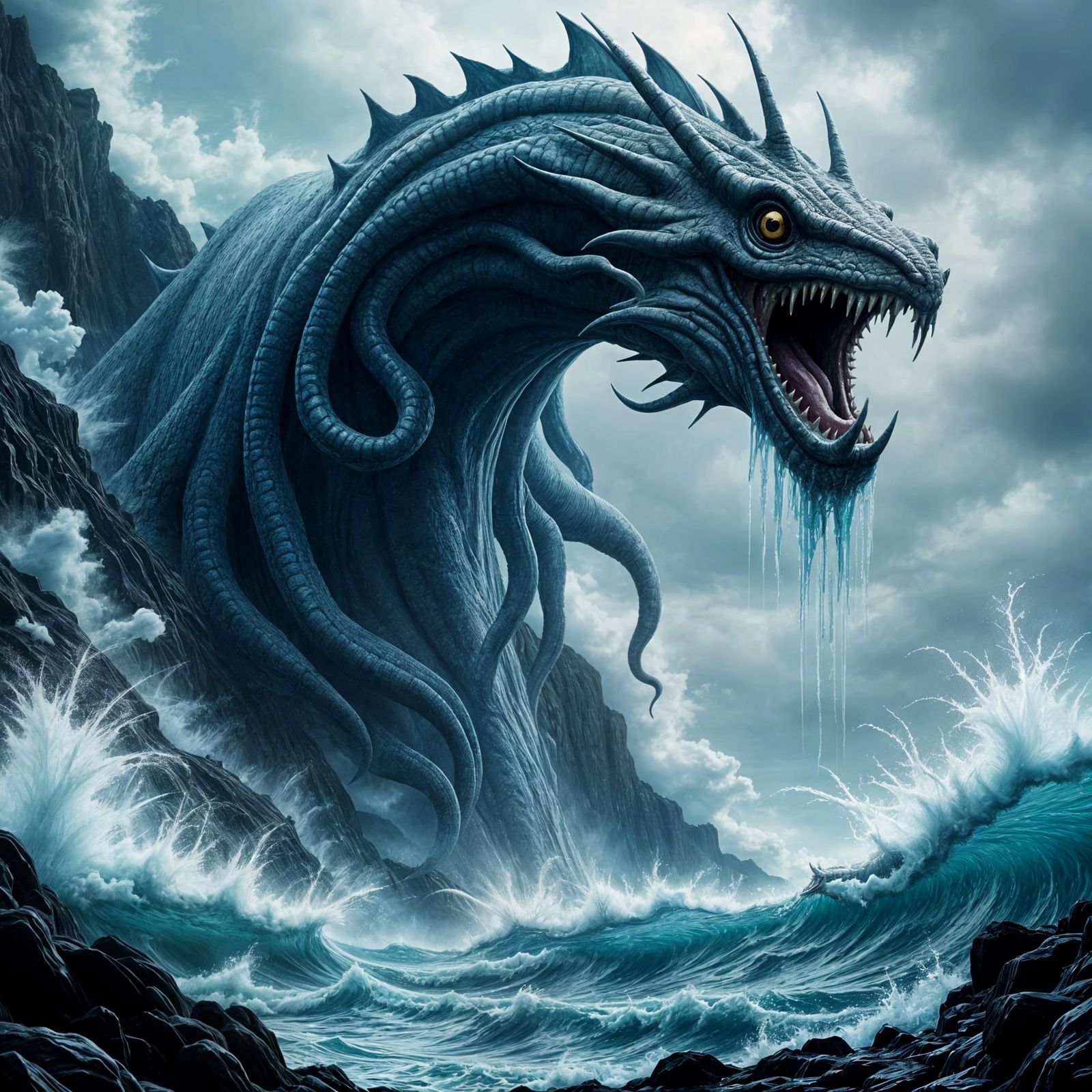 Mystical Sea Leviathan Emerges from the Deep