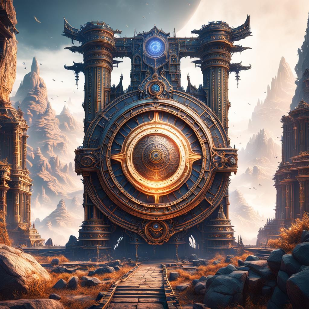 Ancient Technology on Pluto: Detailed Matte Painting