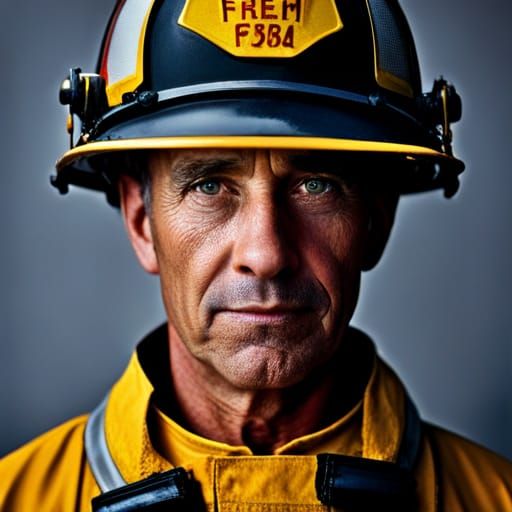 Fireman Portrait in Professional Photography Style