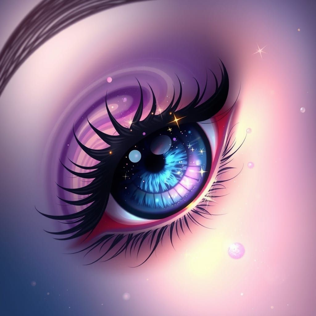 A Celestial Eye Resembling a Galaxy, in Fantastical Whimsy