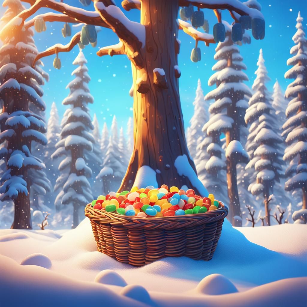 Pixar-Style Winter Wonderland Scene