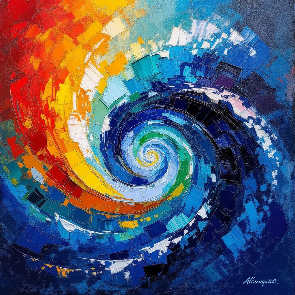 Dream Whirlpool in Impressionist Hyper-Realism