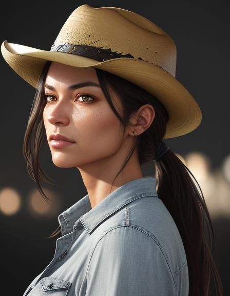 Cowgirl Portrait in Dynamic Lighting