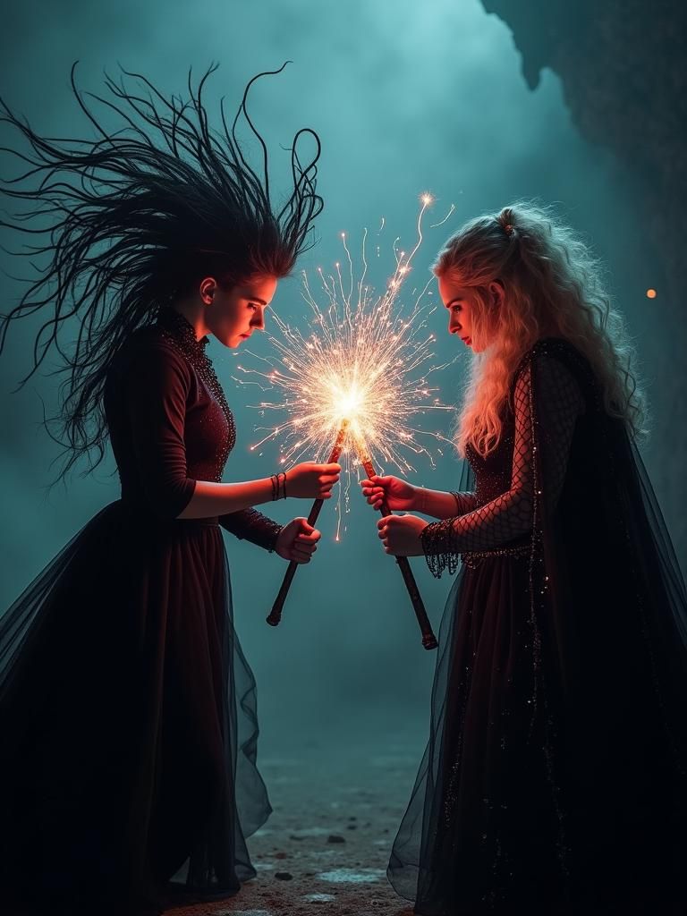 Bellatrix and Narcissa duelling