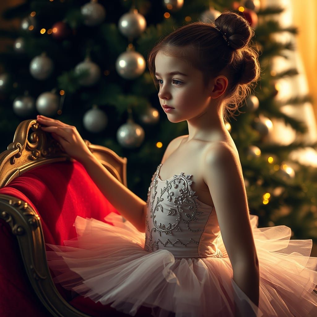 Ballerina in Christmas Lights, Old Masters Style