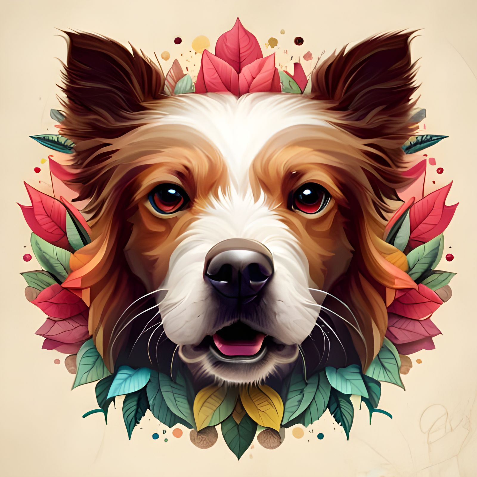 Adorable Dog Cupcake Portrait in Digital Art Style