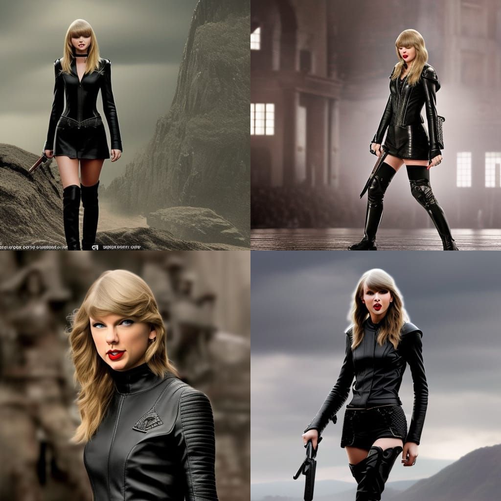 Taylor Swift in Leather: Digital Matte Painting