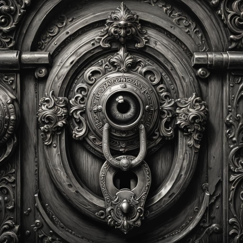 Fantasy Eyeball Lock: Detailed Charcoal Drawing