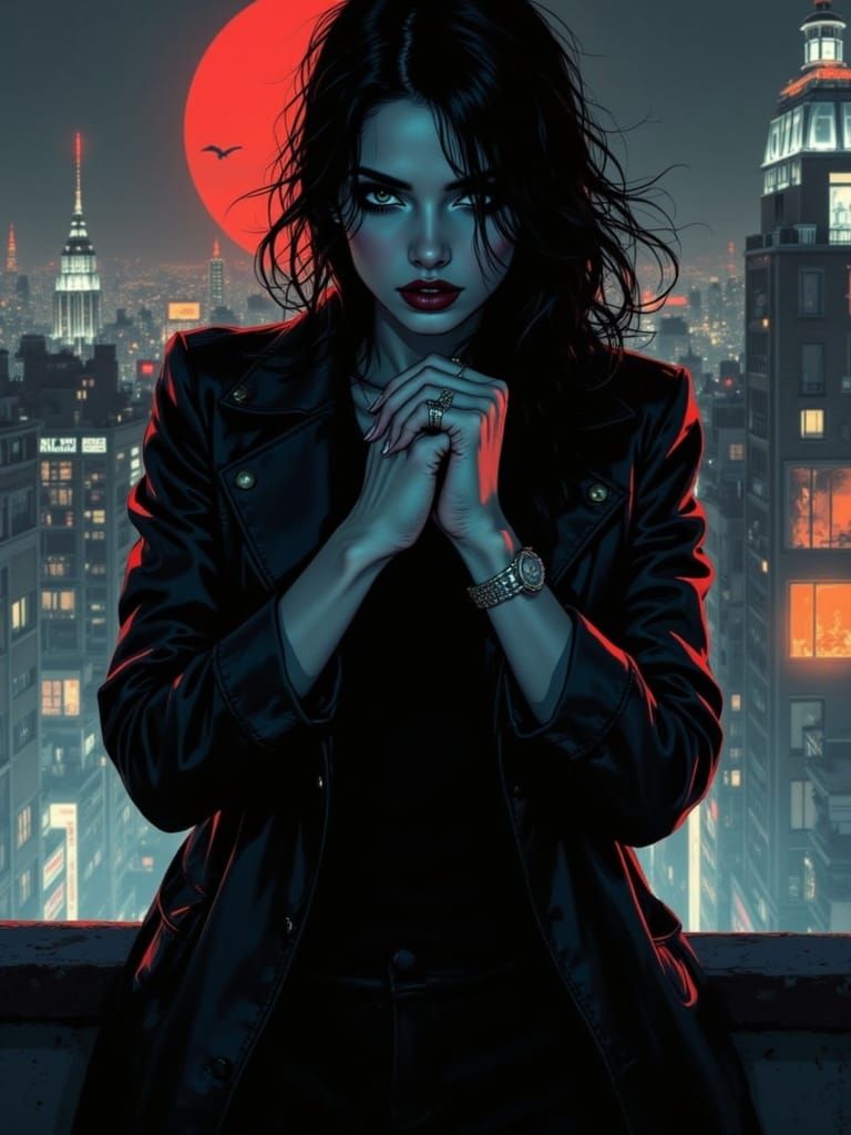 Noir Goddess Dominates City Rooftop in Moebius-Meets-Miller ...