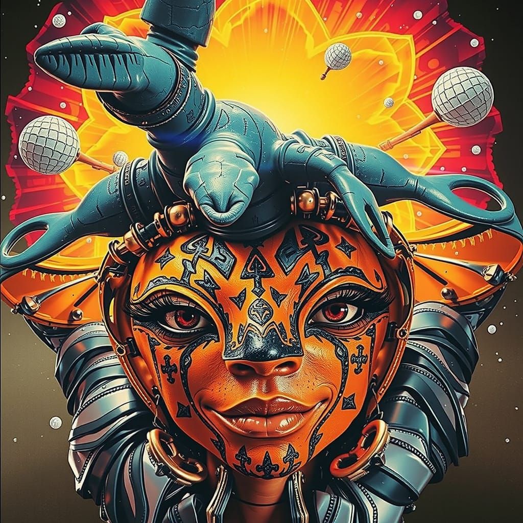 Elegant African Queen in Surreal 3D CGI Style