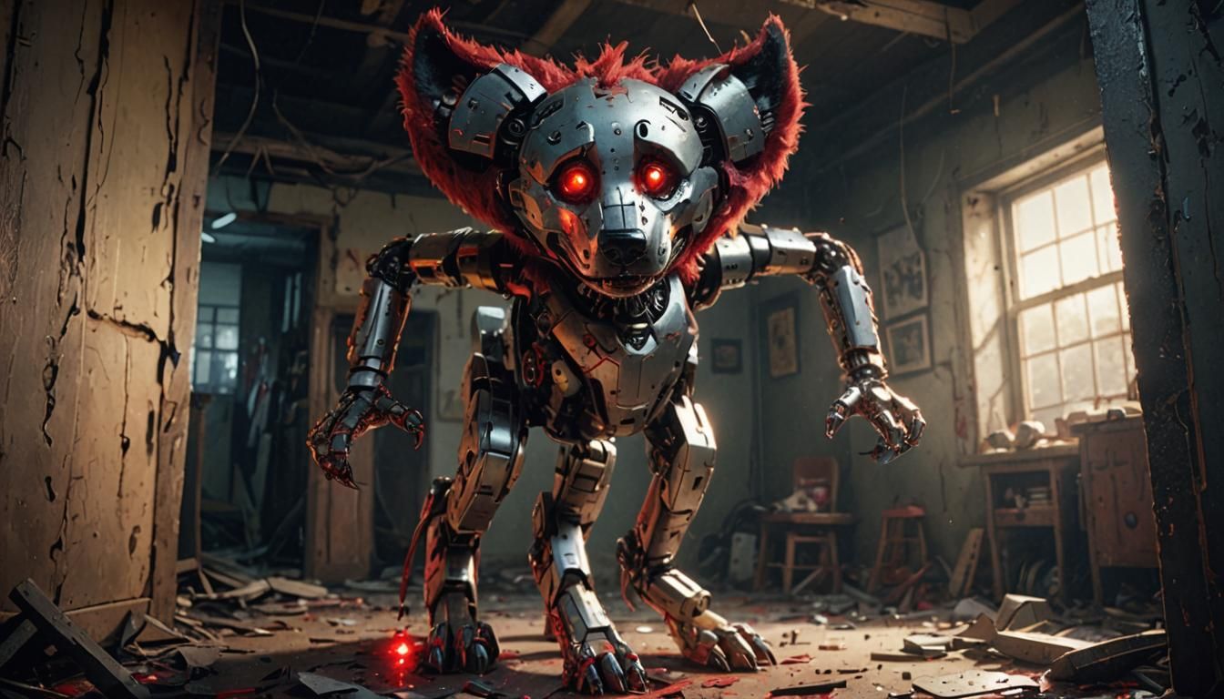 Horror Concept Art: Broken Huggie Wuggie in Playroom