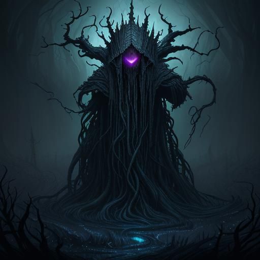 Nightmare Vine Wraps Victim: Dark Fantasy Horror Art