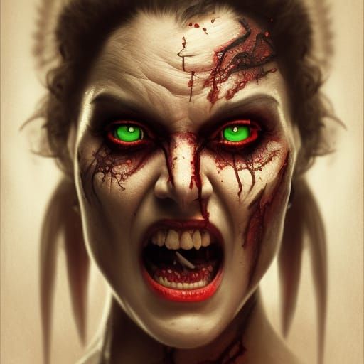 Sinister Demon Wrestler Portrait in Digital Art Style