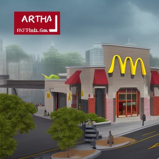 Chick-fil-A Building Eats McDonald's: Detailed Matte Paintin...