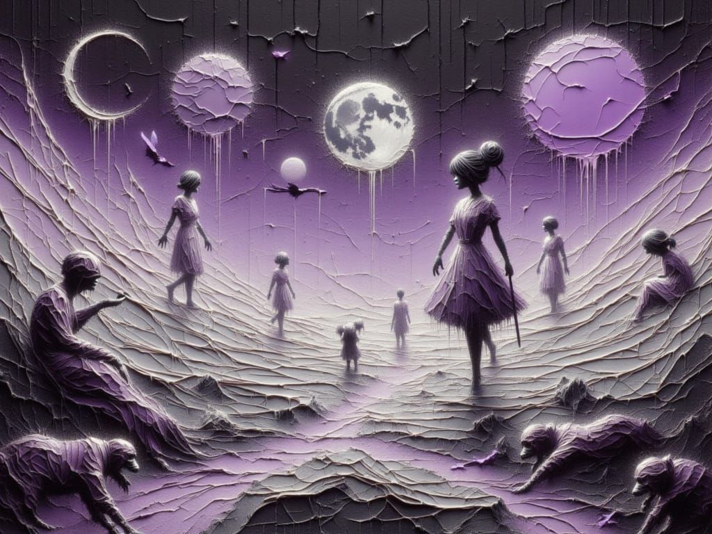 Lunar Spirits in Surreal Dreamscape