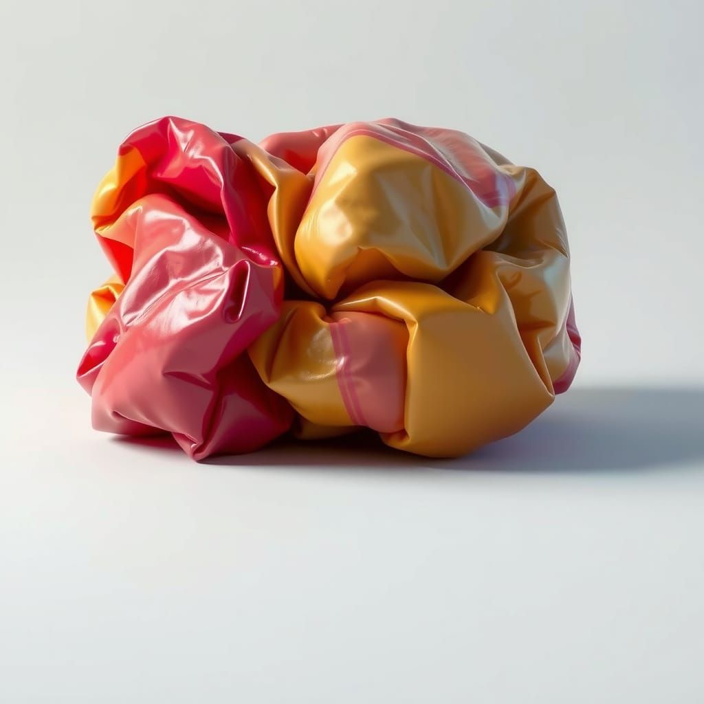 Vibrant Deflating Chewing Gum Sculpture in Hyper Realistic S...