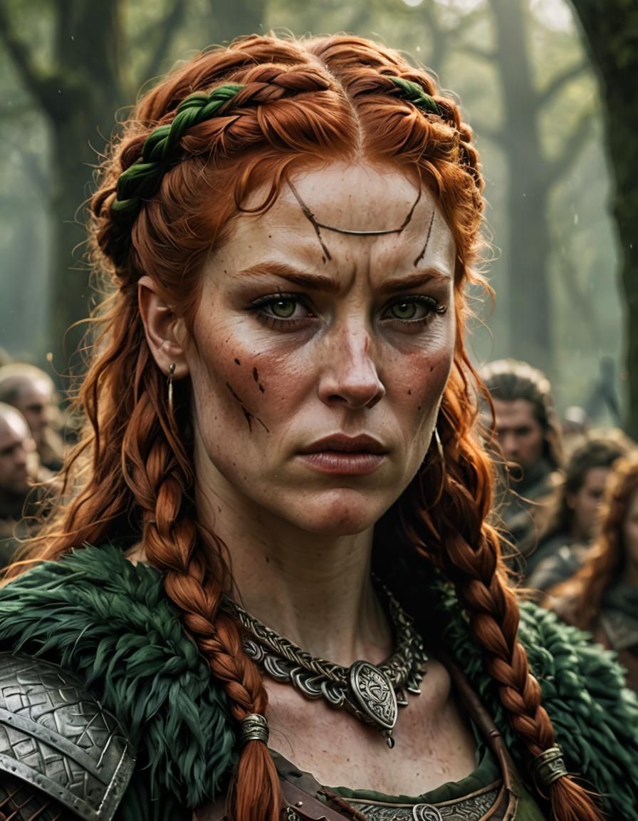 Furious Celtic Queen Boudicca, Detailed Fantasy Portrait