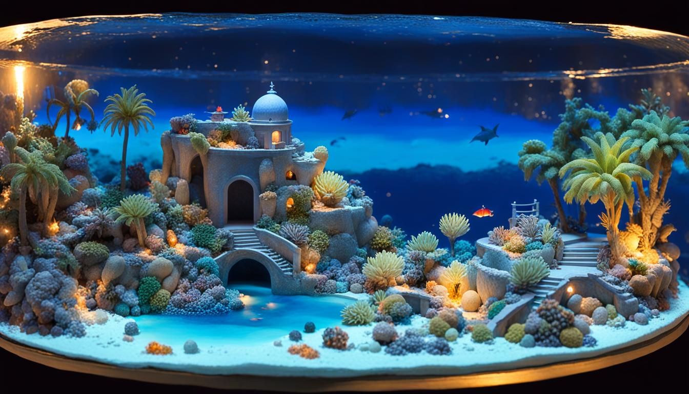 Tropical Island Paradise: Azure Dome at Night