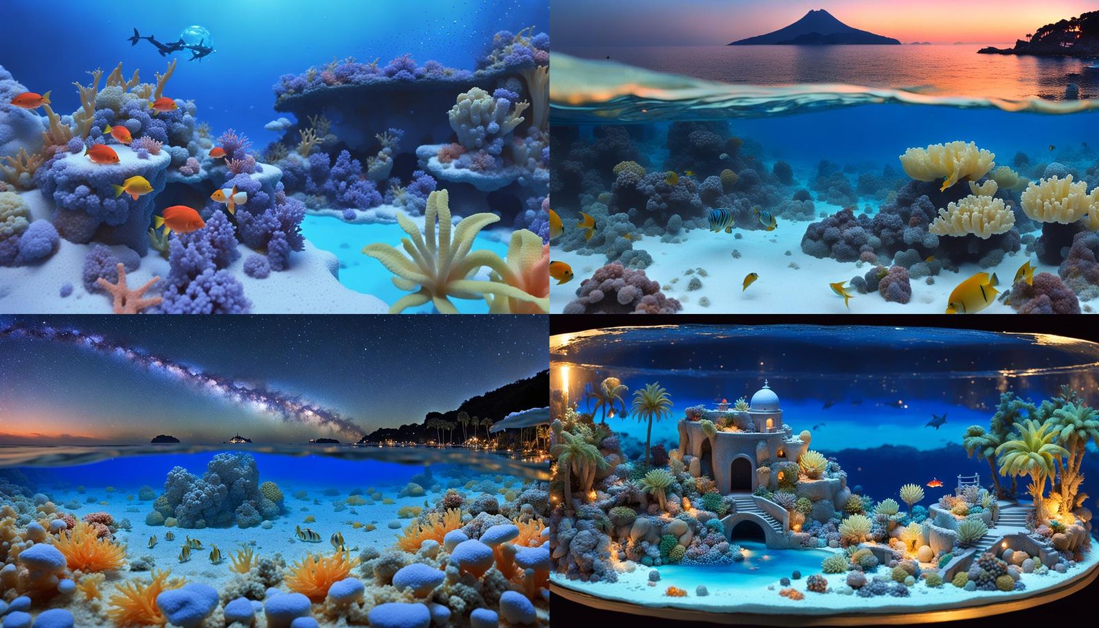 Tropical Island Night Under Azure Dome