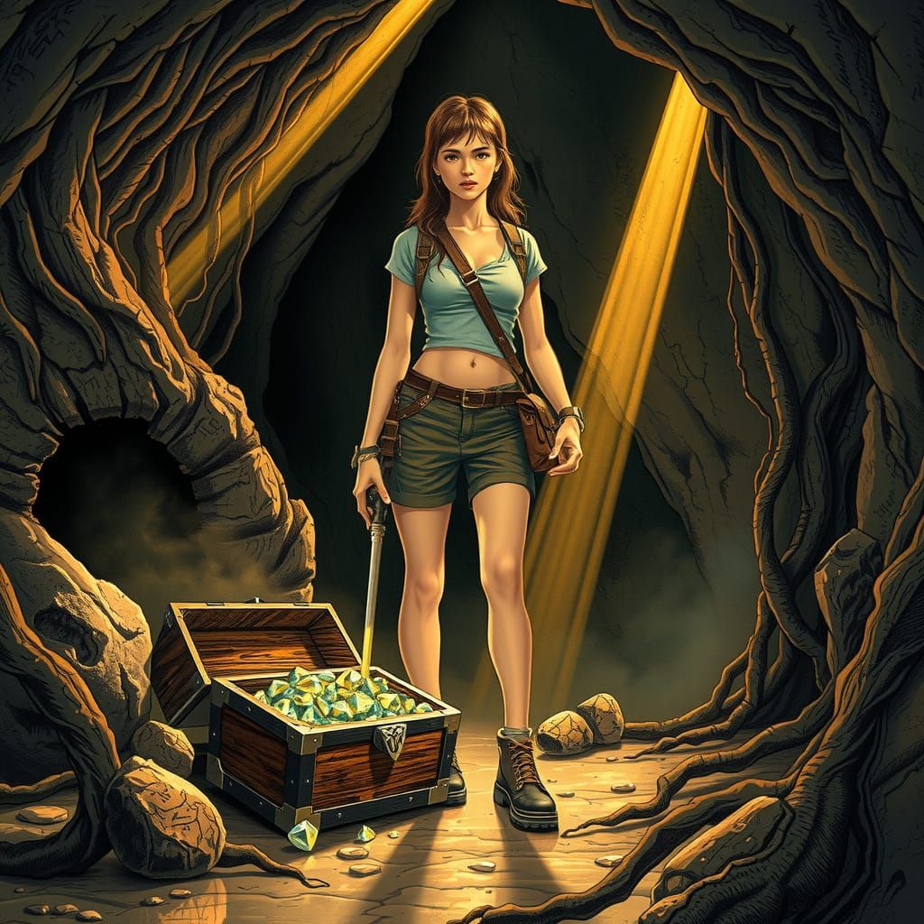 Female Explorer Discovers Ancient Treasure Cave