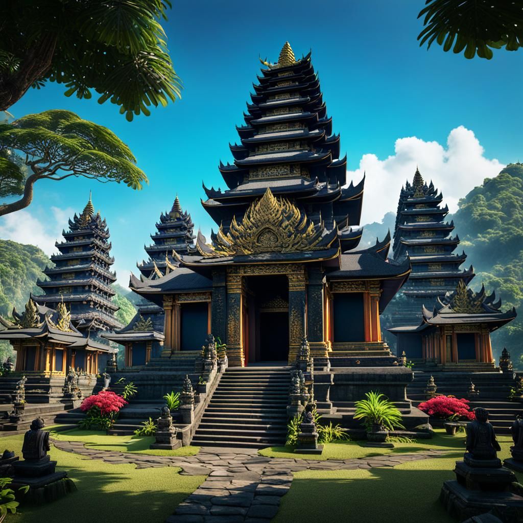 Balinese Temple in Indonesia: A Peaceful Vista